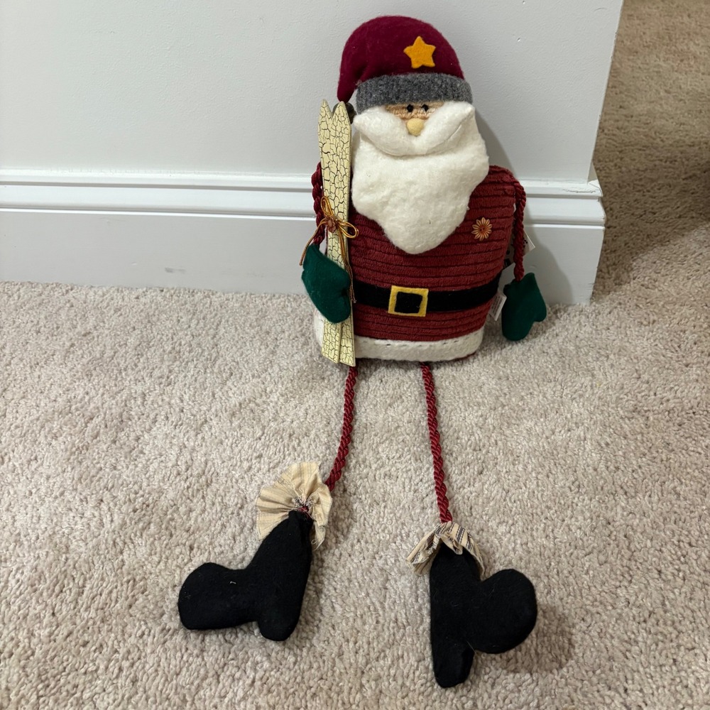 Fabric Santa Claus Shelf Sitter C&F‎ Enterprises Handspun Friends w Tag